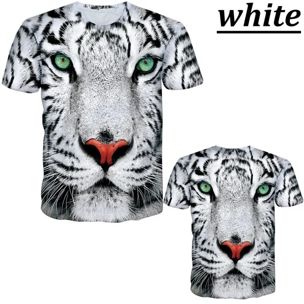 2022 New Men and Woman Unisex 3D Tiger Print Short Sleeve T-Shirt Hip Hop Couple Tee Tops Plus Size XS-5XL