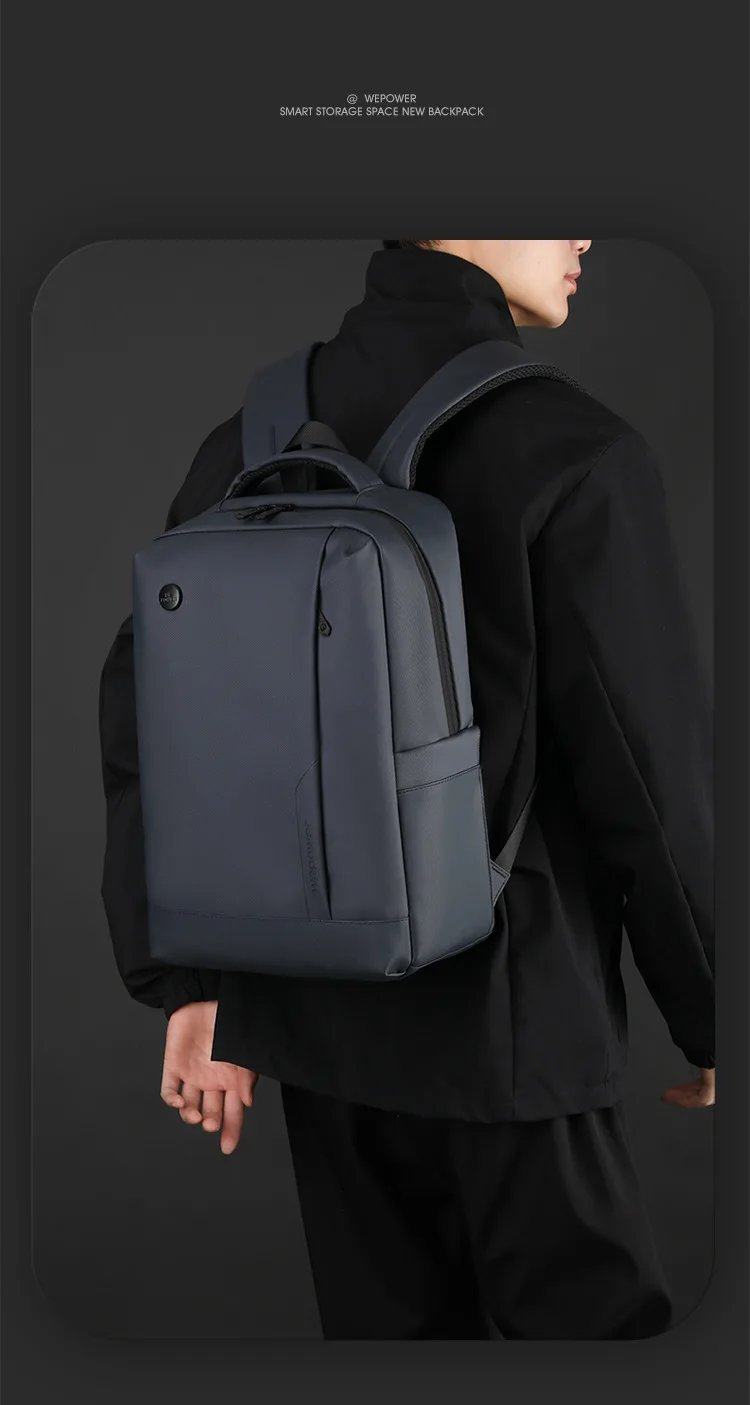 Business Water-Resistant Backpack for Men 14inch Laptop Bag Large Capacity Multi-Compartment Breathable Backpack Student Commuting Travel Bag in Black, Gray, and Blue