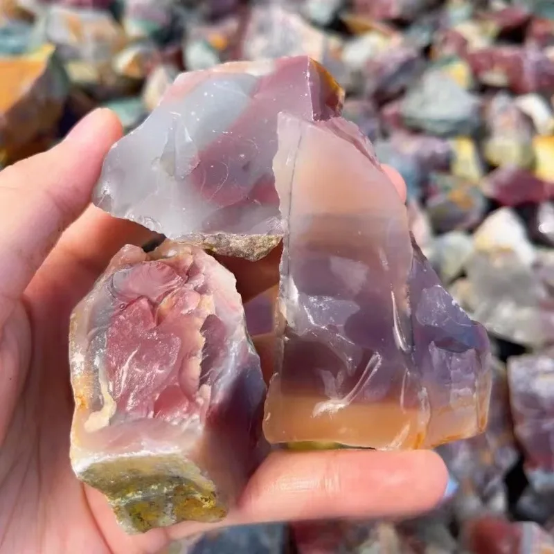 Natural Purple-Green Agate Raw Stone, Healing Crystal, Mineral Specimen, Home Decoration, Suit for DIY, Jewelry Making