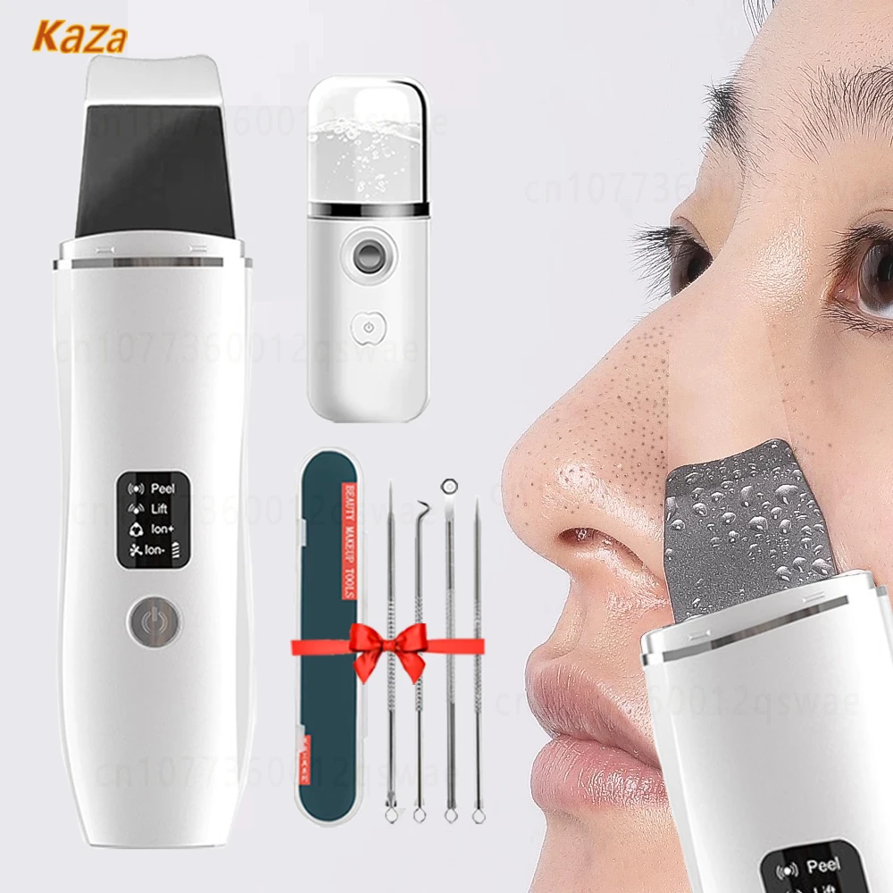 

Ultrasonic Skin Scrubber Facial Peeling Blackhead Remover Deep Face Cleaning Ultrasonic Ion Ance Pore Cleaner Facial Cleanser