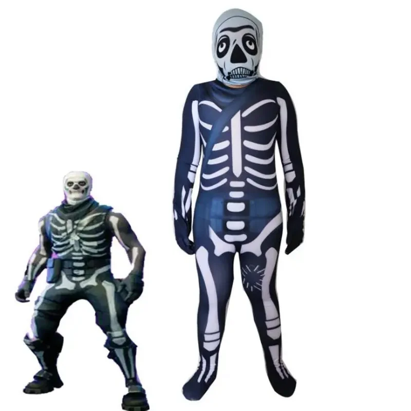 Décoration de peau de trooper de crâne pour enfants, vêtements de Cosplay de Clown de personnage de garçon, Costumes d'halloween, vêtements amusants de fête Ninja
