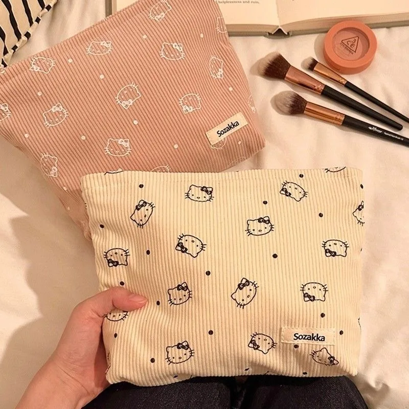 حقيبة مستحضرات التجميل النسائية من سانريو، حقيبة مستحضرات التجميل المحمولة، حقيبة مكياج سروال قصير ذات سعة كبيرة، حقيبة أدوات الزينة، حقيبة مكياج للسفر