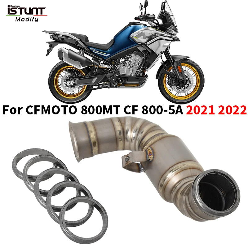 Slip On For CFMOTO 800MT CF 800-5A 2021 2022 Link Pipe Gasket Motorcycle Escape Moto Original Eliminator Enhanced Crush