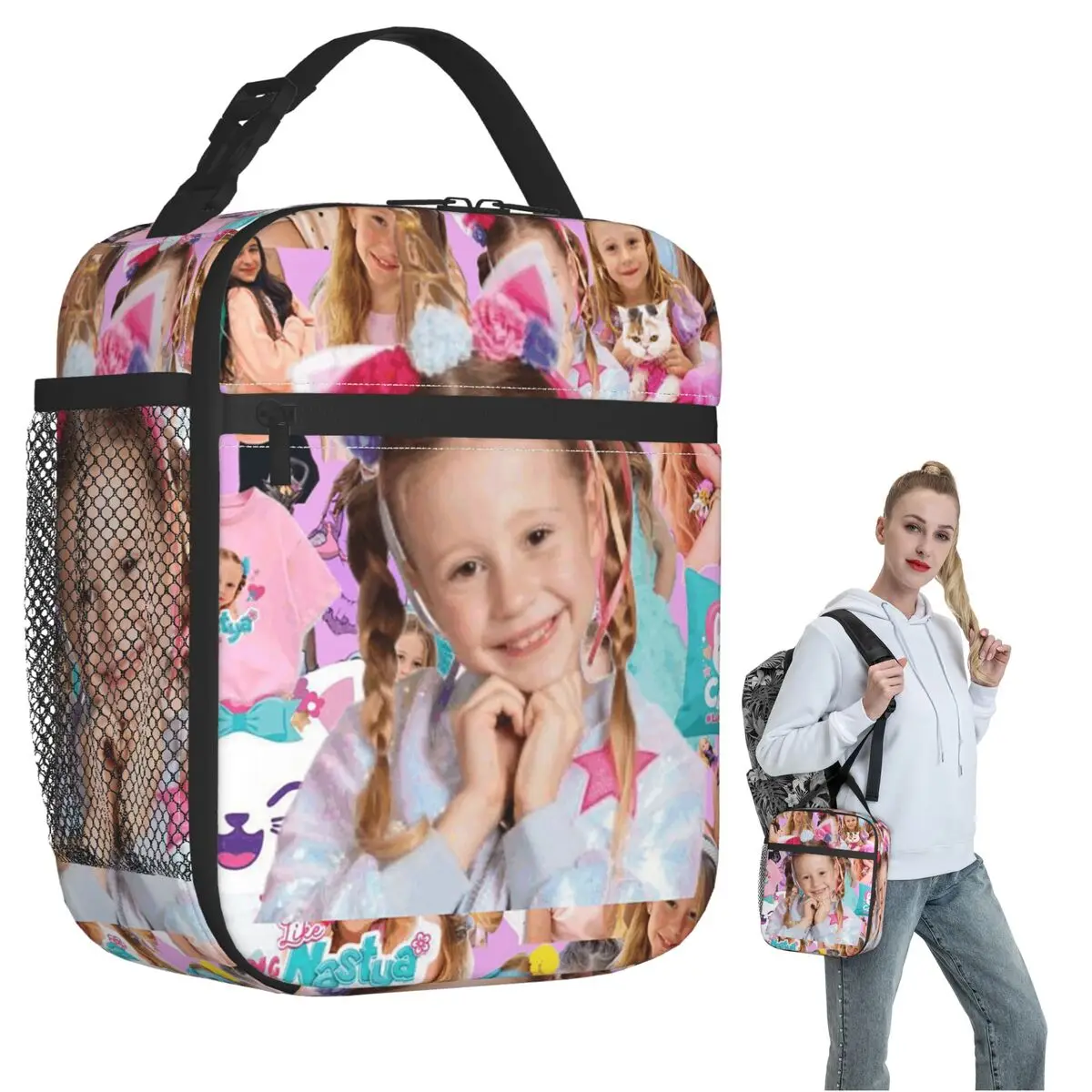 

Милая термосумка для обедов в стиле Настя Кавайи с мультяшным рисунком для женщин и детей, портативный термоконтейнер для еды, сумка-тоут