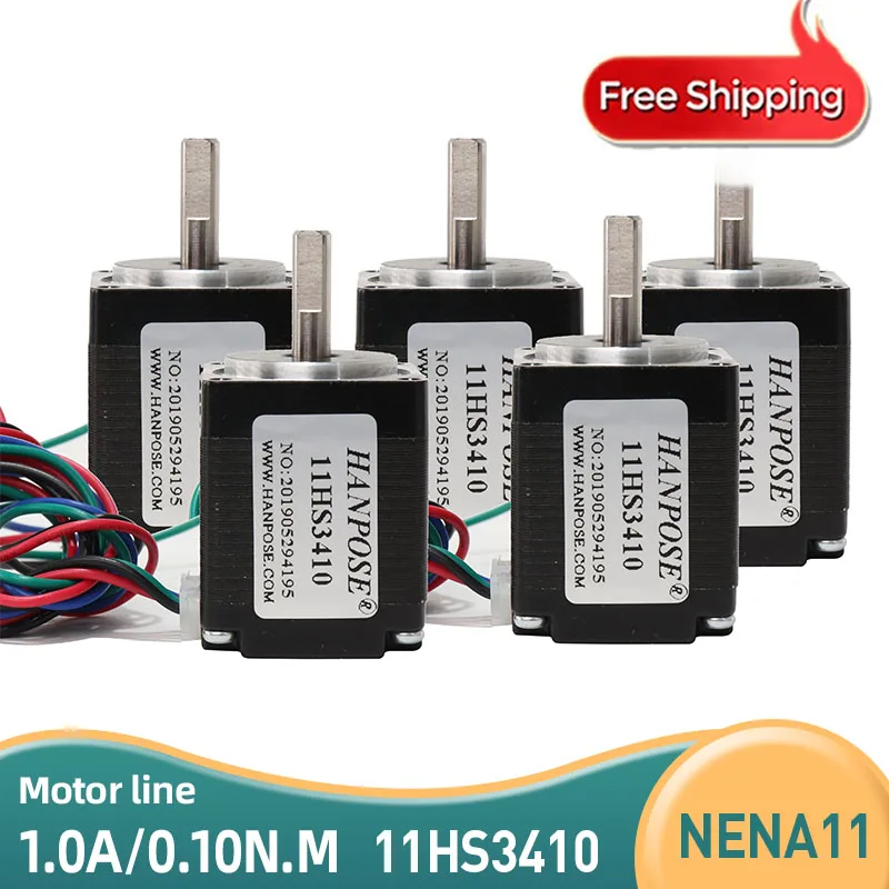 

Free Shipping Mini 4 Leads Nema11 Stepper Motor H34mm 11HS3410 1.0A 3D Printer CNC Engraving Machine Equipment 28 Step Motor