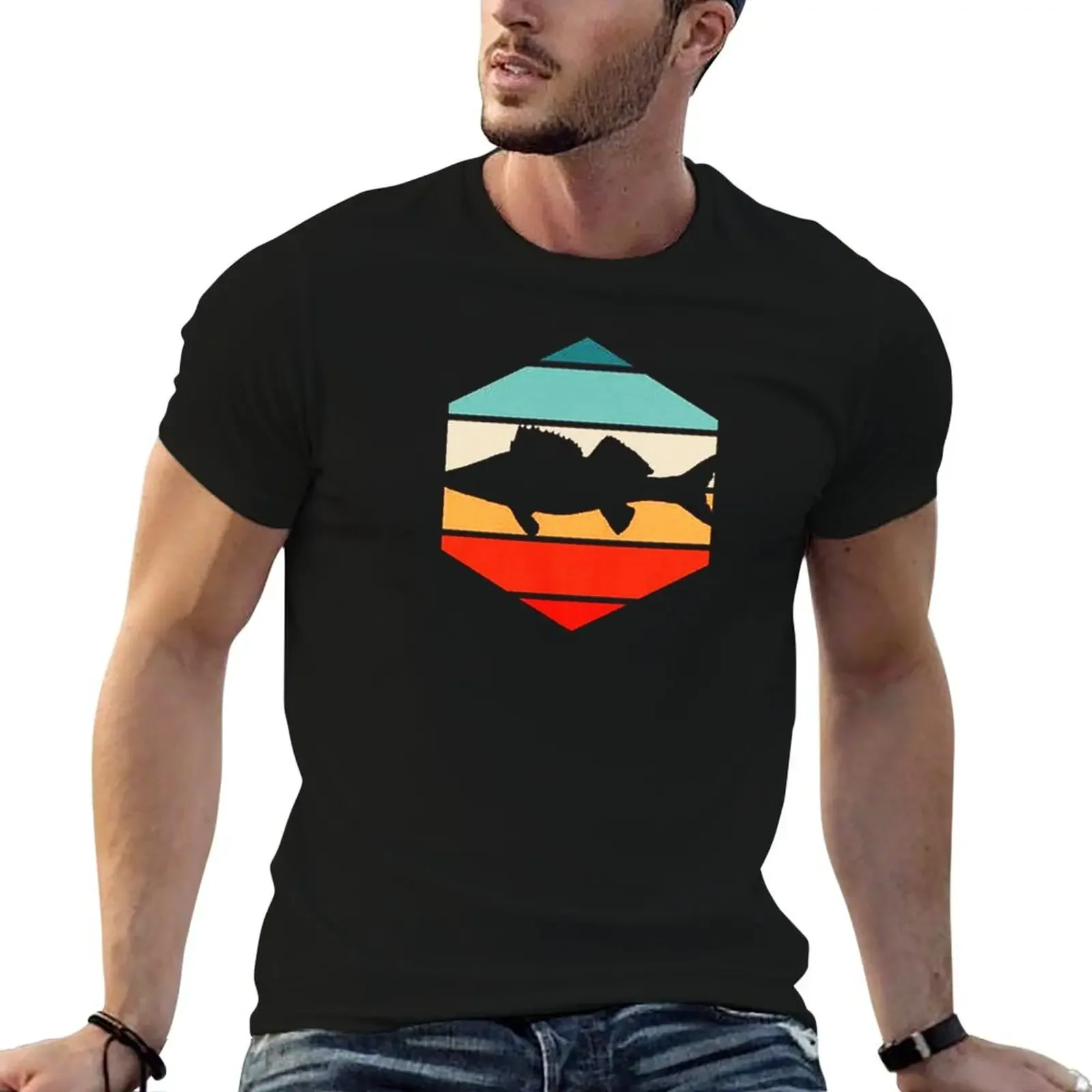 Walleye Badge T-Shirt vintage summer tops plain t shirts men