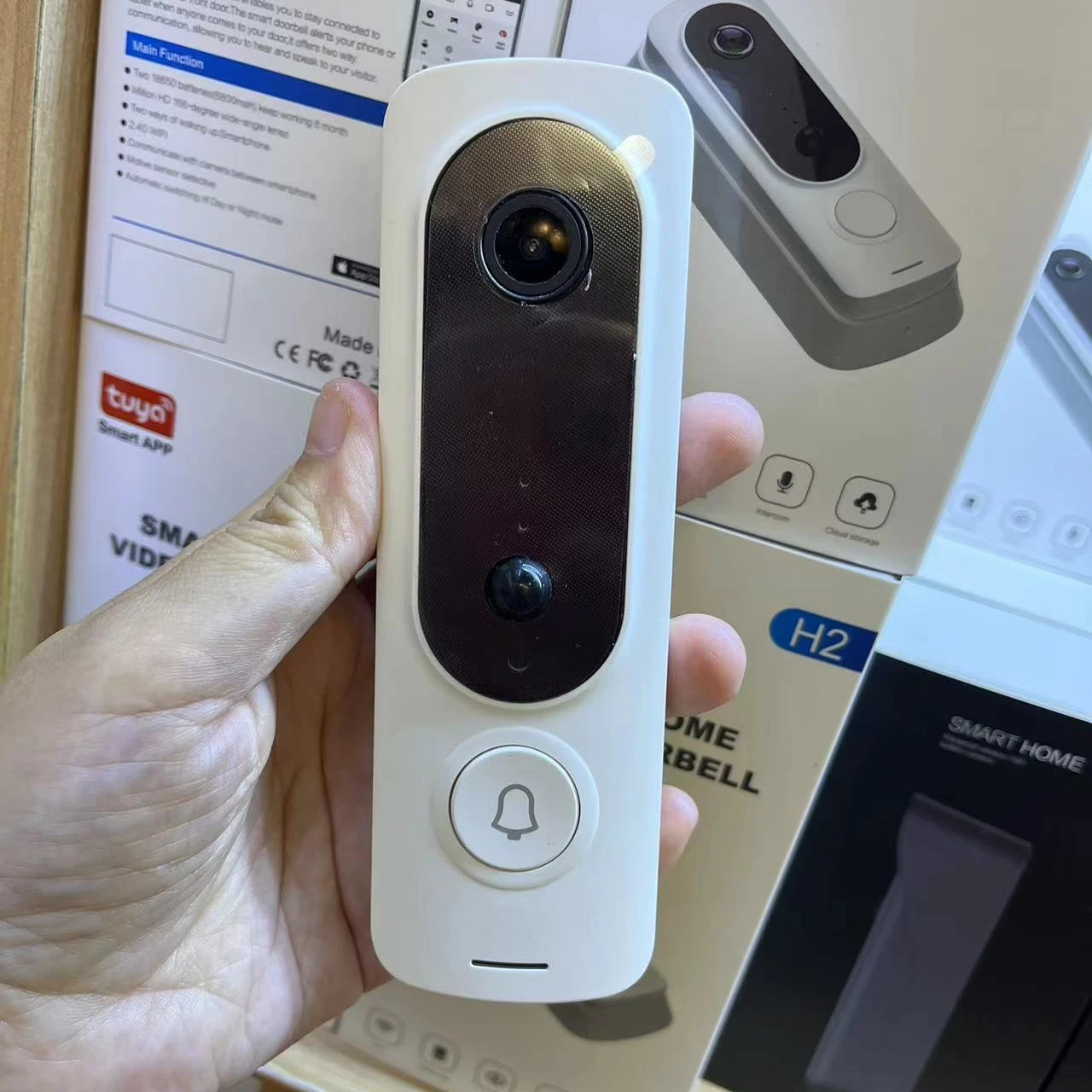 Tuya 1080P Smart Home Wireless Wifi Security Door Bell Camera Ring Video Doorbell Support TF Card Cloud Storage