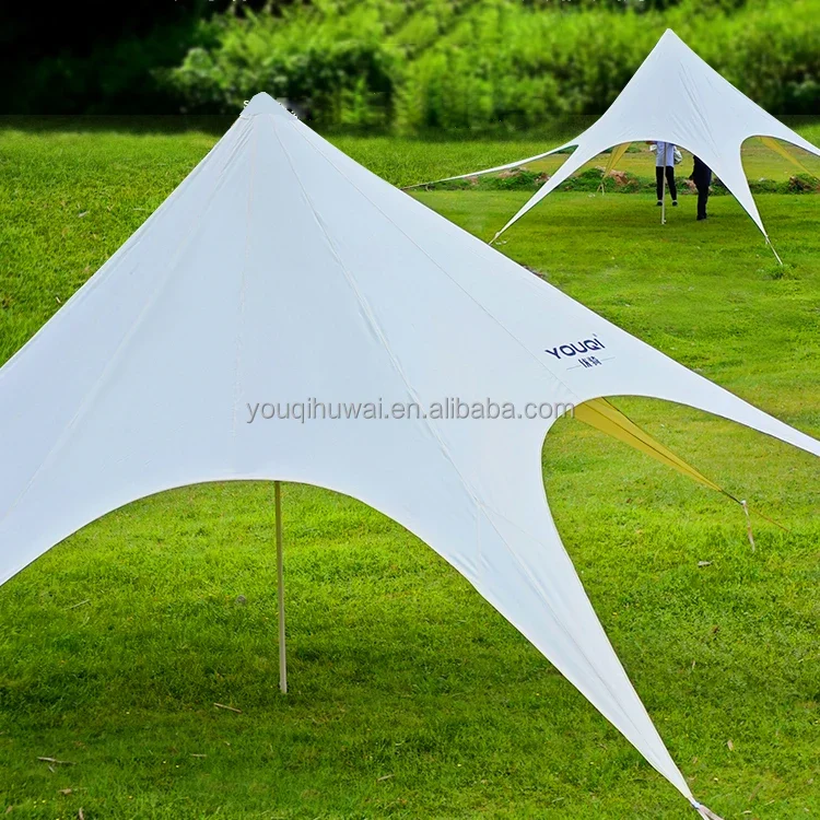 Factory Custom Direct Sales Large 10*10 Star Tent  Glamping Beach Canopy Multi-person Party fly sheet  Spider