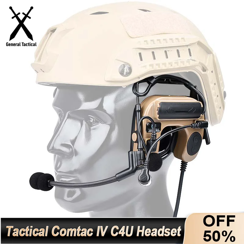 Tactical Comtac IV C4U Headset Headphone Hearing Protection Ken Shooting Headphones Military Noise cancellation communication