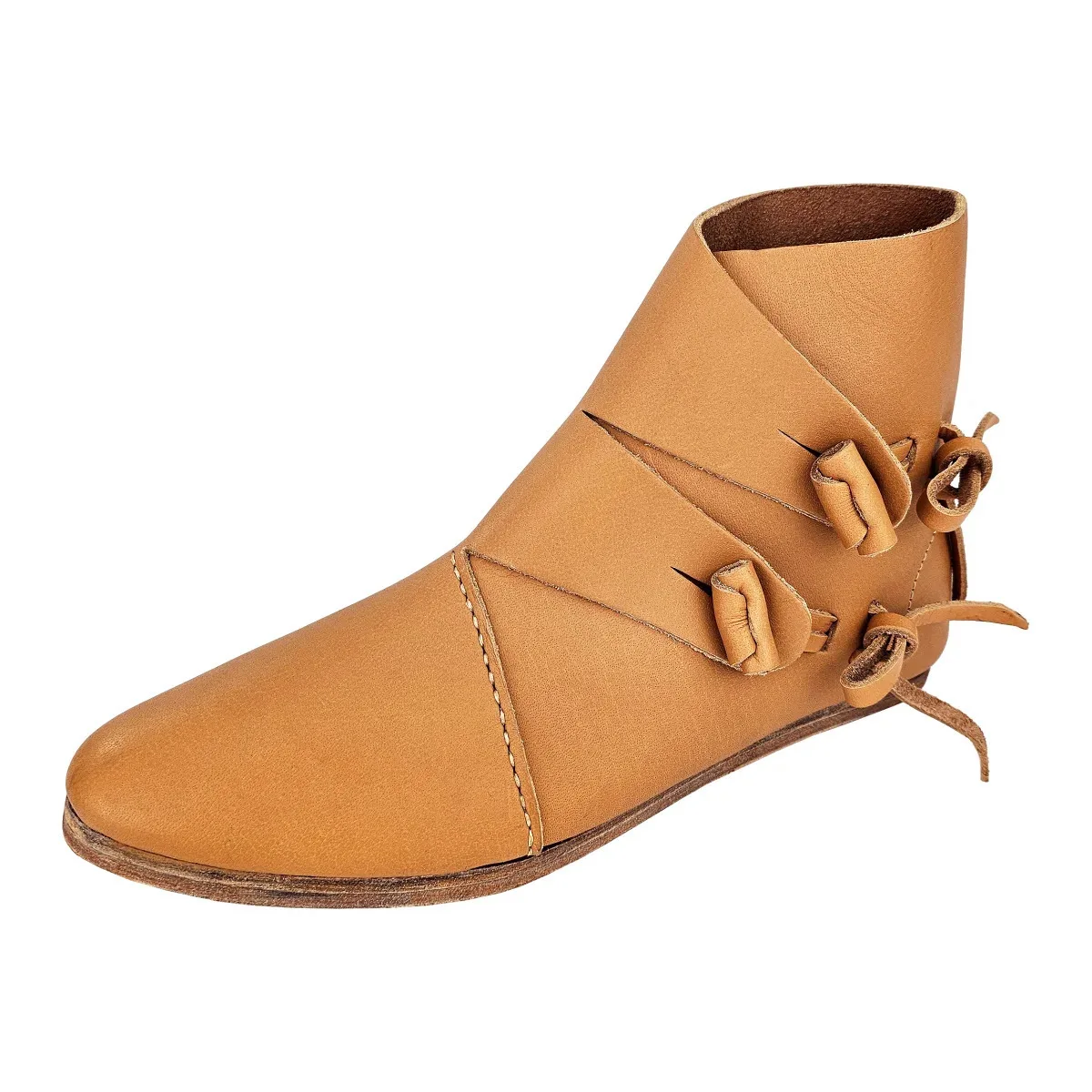 Mittelalterliche Retro-Königliche Herrenschuhe Renaissance Piraten Ritter Prinz Kurze Stiefel Halloween Cosplay Kostümparty PU-Leder Requisitenstiefel – Detail 9