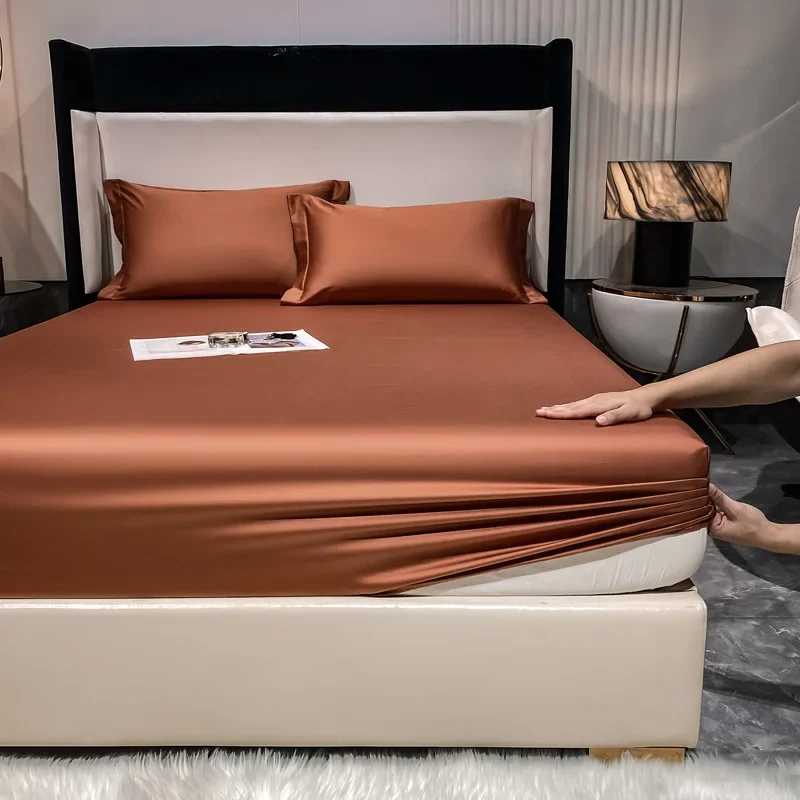 

120/150/180*200CM Red Coffee Color Bedspread Antislip Coverlet Comfortable 100S Cotton Fitted Sheet M026-16