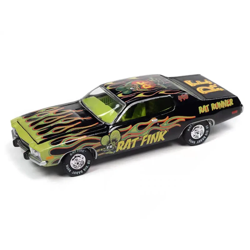 AW 1:64 Dodge Challenger Hellcat 1974 Plymouth Fen Series Diecast Model Alloy Car Child Christmas Gift Collect Ornaments