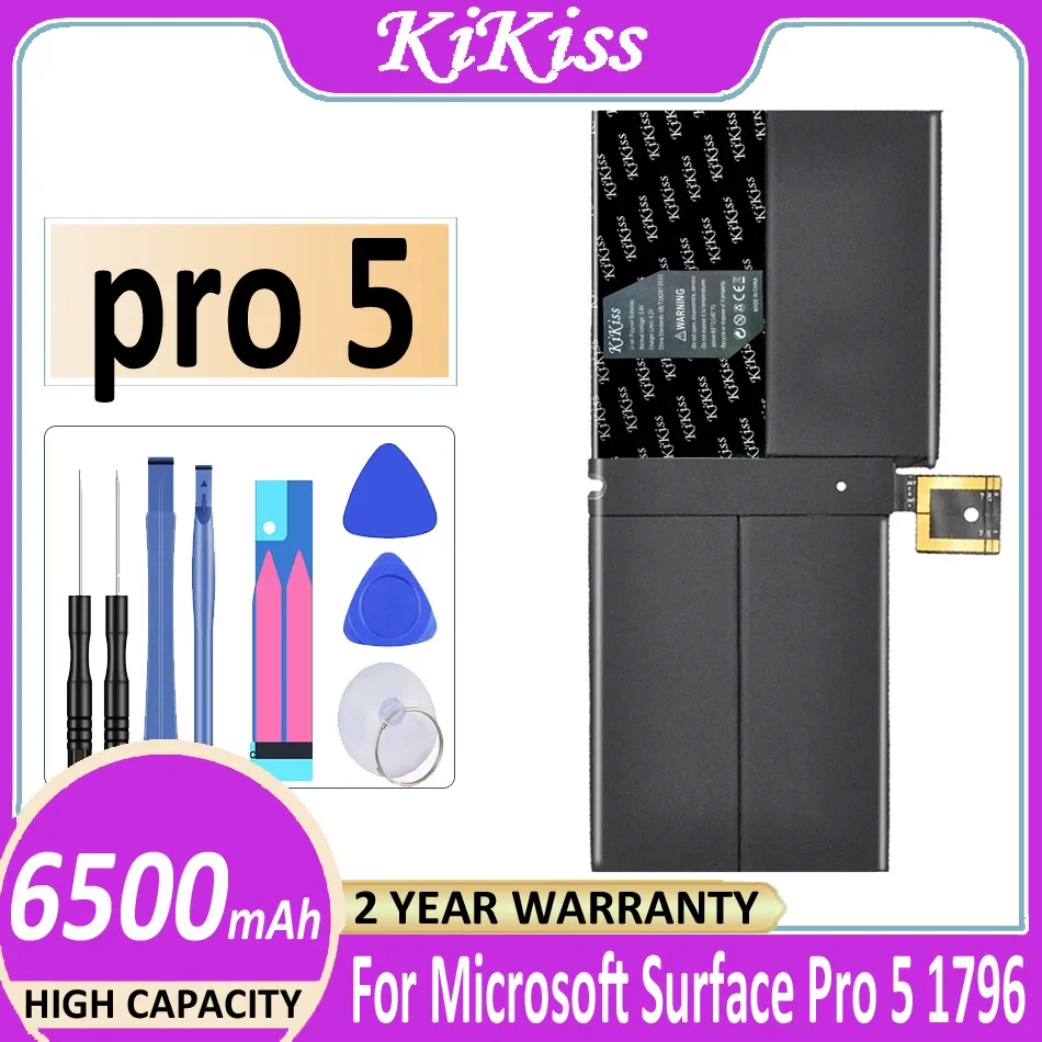 KiKiss Battery 6500mAh For Microsoft Surface Pro 5 Pro5 1796  Series Tablet Bateria