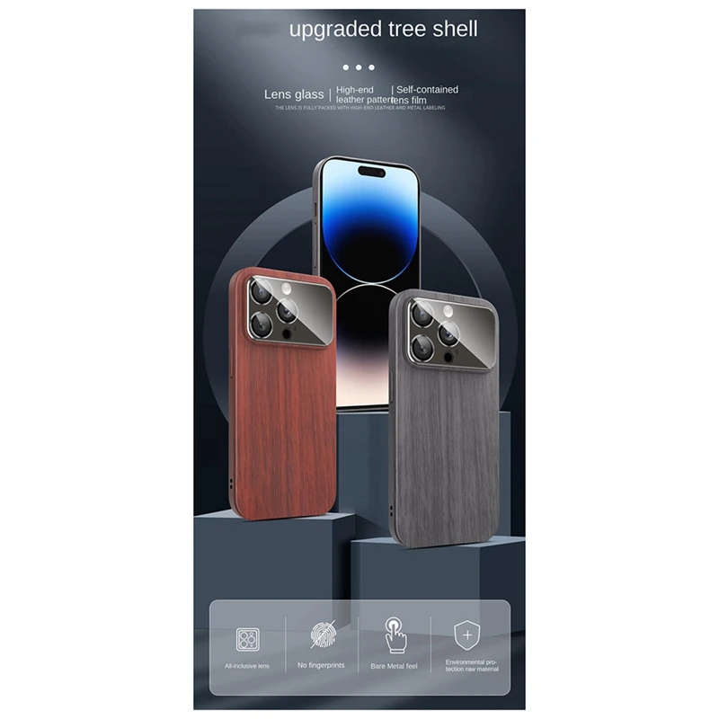 حافظة صلبة من الخشب لهاتف آيفون 15 لهاتف آيفون 15، غطاء مغناطيسي مقاوم للصدمات، متين وسهل الاستخدام، حبوب الجوز