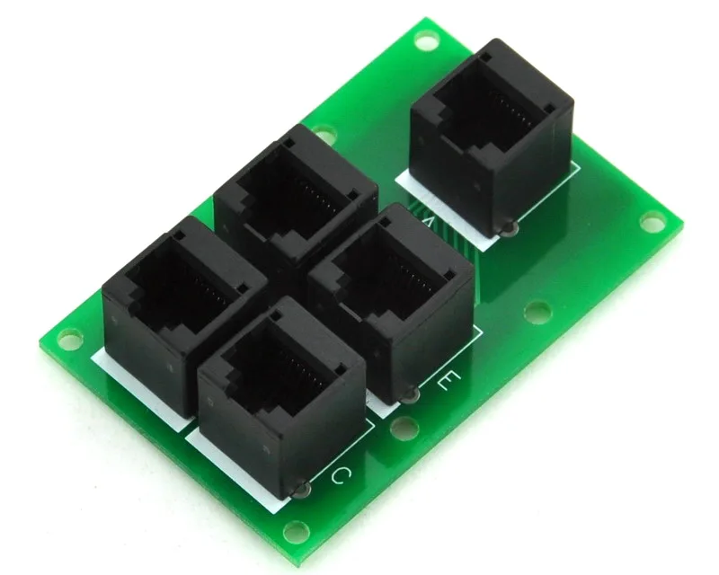 ELECTRONICS-SALON RJ45 8P8C Splitter Board, 5 Jacks Connector, Buss Board.