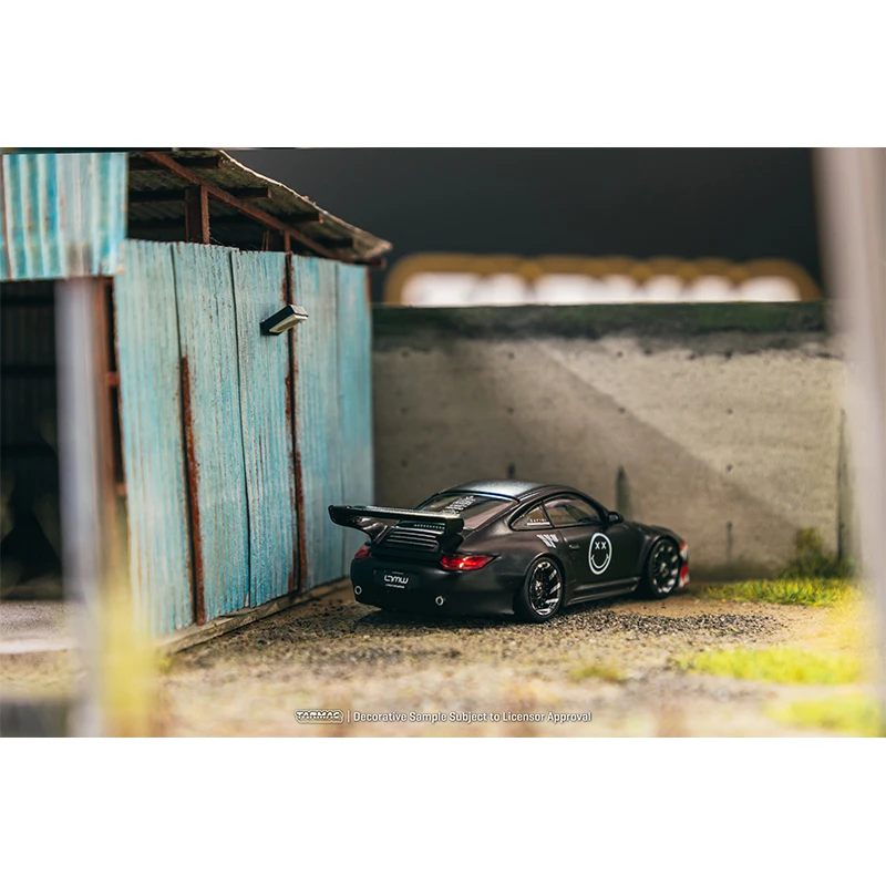 TW 1:64 Old New 997 Matte Black Shark Diecast Diorama Car Model Collection Miniature Toys Tarmac Works