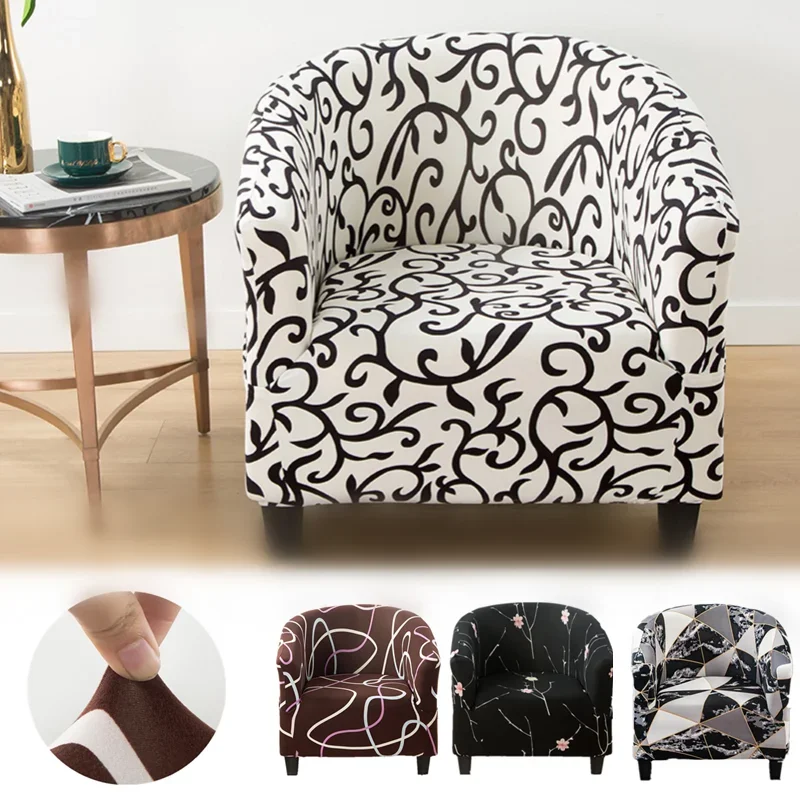 Elastic All Inclusive Single Half Round Armchair Sofa Cover Removable Couch Cover for Club Counter Living Room Reception