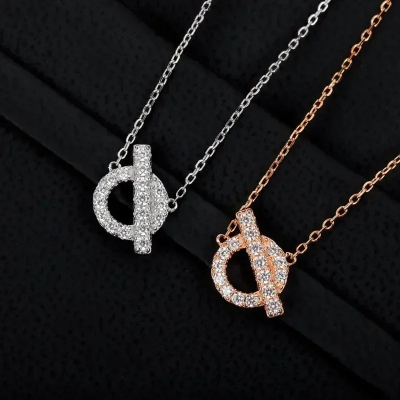 

ZH Hot selling new 925 sterling silver round cross necklace women's fashion elegant exquisite luxury brand jewelry party gift