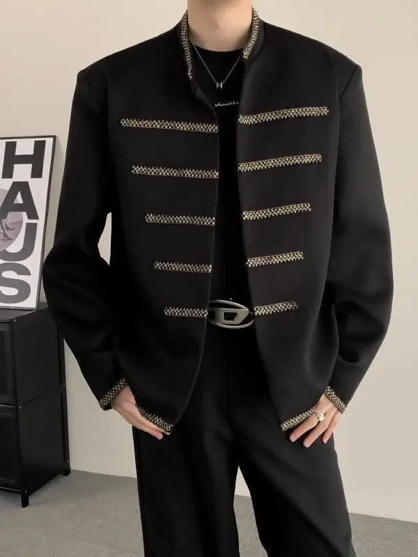 Neue Chinesische Sle Große Größe männer Bla Anzug Jaet Casual Chic Frühling Herbst Oberbekleidung Jugend Faion Anti-Falten proc