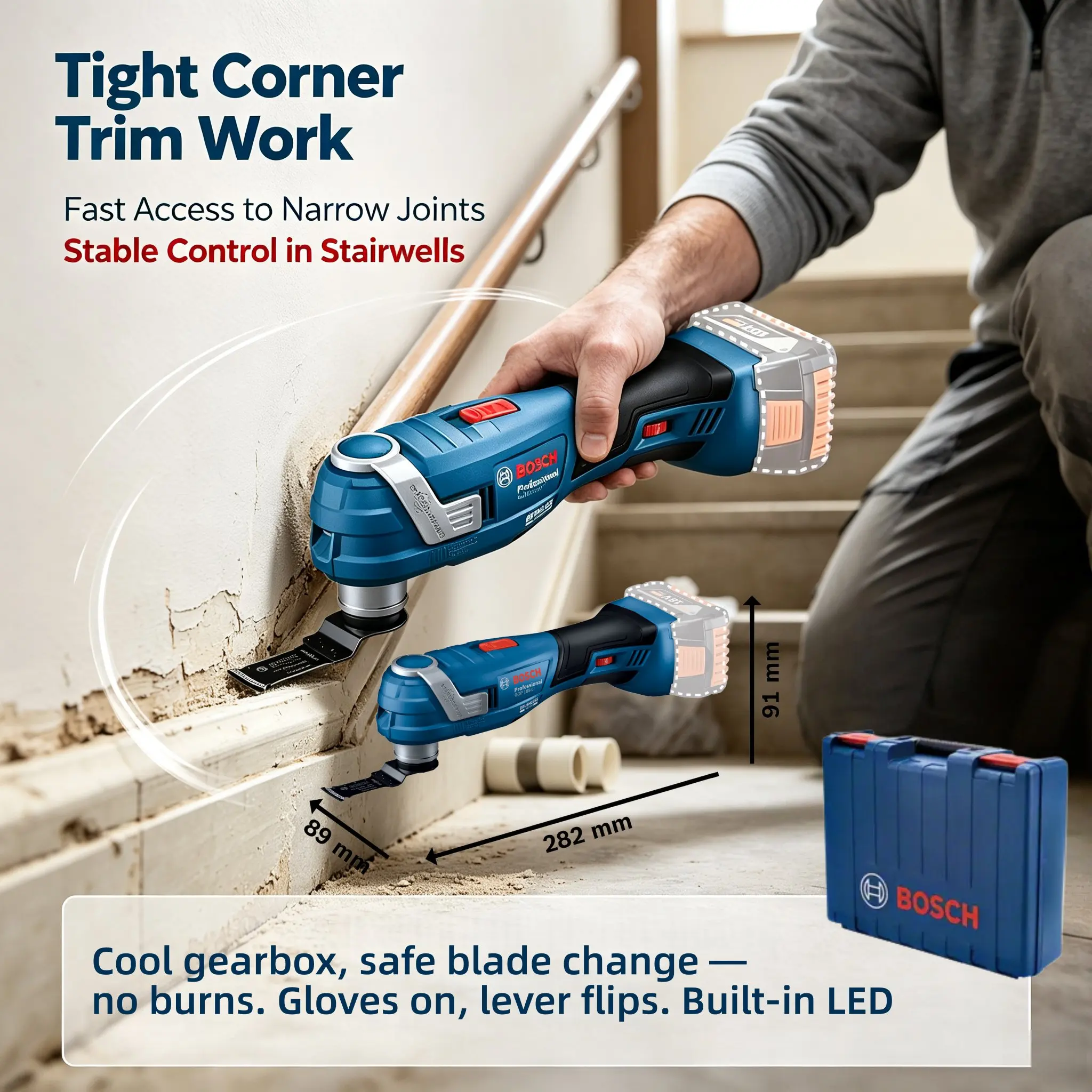 Bosch GOP 185-LI 18V Cordless Multi Tool Oscillating Multi Cutter Sanding Cutting Bare Tool Without Battery