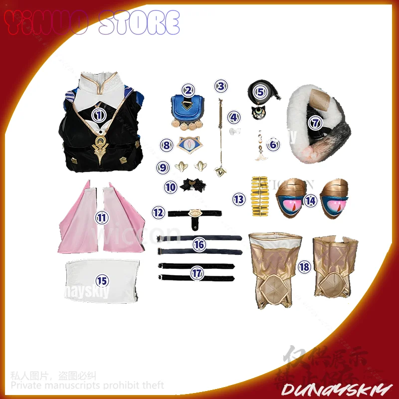 Honkai Star Rail Game Cosplay Cipher Anime Costume Sexy Cat Furry Uniform Jumpsuit Punk Hood Wig Shoes Jirai Kei Girl Customized