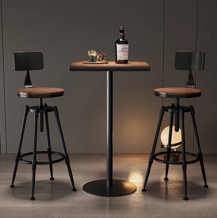 للتصميم الحديث كرسي طعام معدني للمطاعم مقعد مرتفع أثاث منزلي مقاوم للماء لغرفة المعيشة الخارجية #4