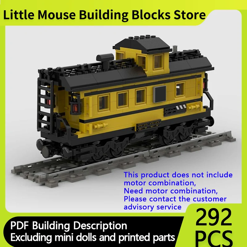 

City Car Model MOC Building Bricks Railway Freight Train Caboose Modular Technology Children Holiday Gifts Assemble Toys Suit