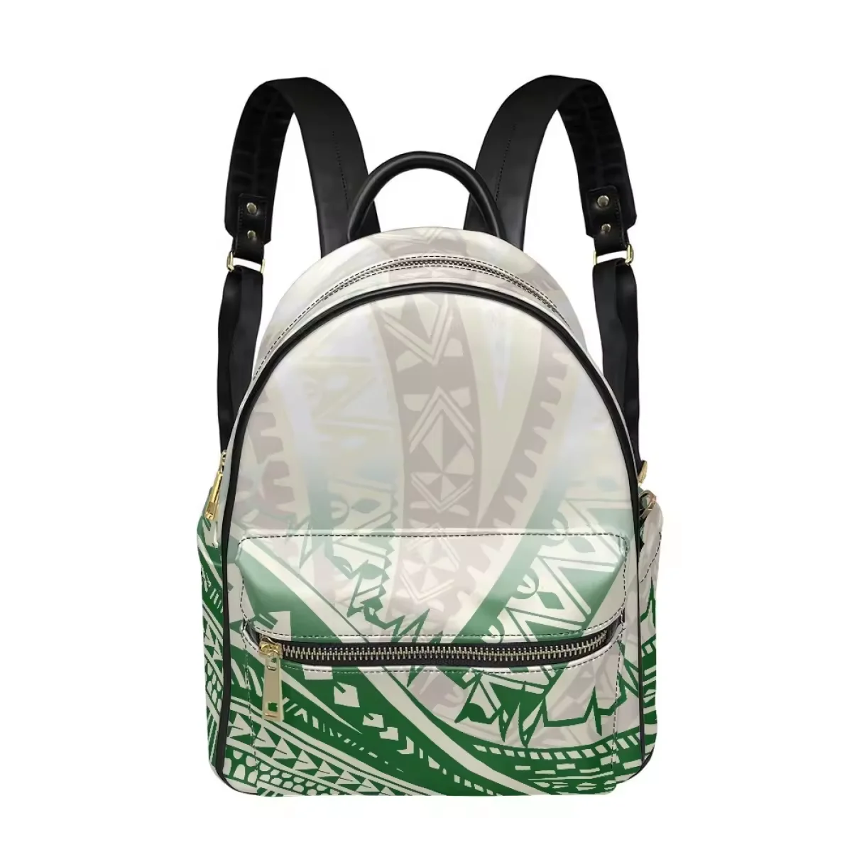 New Arrival Custom Logo Ladies PU Leather Double Shoulder Backpack Fiji Tonga Samoa Polynesian Tribal Print Purse School Bag