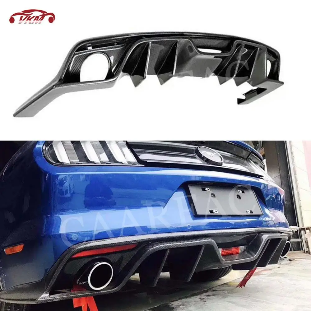 Carbon Fiber Rear Bumper Lip Diffuser Spoiler for Ford Mustang GT350 2.3T 5.0T Coupe Convertible 2 Door 2015-2017 FRP Covers