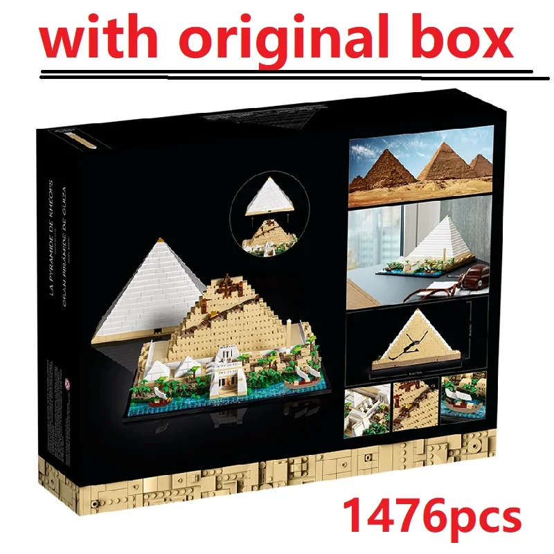 With Original Box Compatible 21058 The Great Pyramid of Giza City Street Building Blocks Bricks Christmas And Birthday Gifts