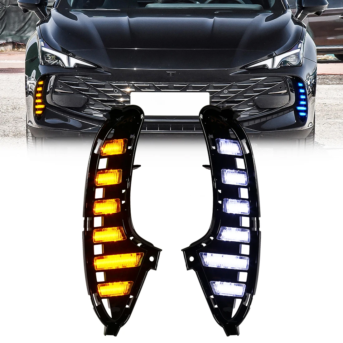 For MG MG7 2023 2024 Morris Garages LED Daytime Running Lights DRL Fog Lamps Turn Signal White Yellow Blue Car Accessories 12V