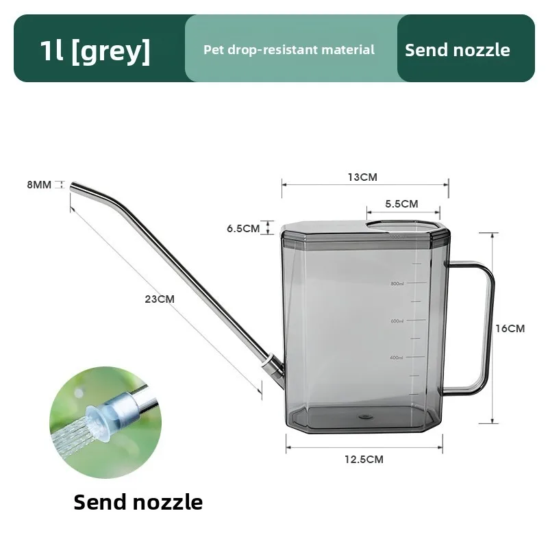 1pc Long Spout Watering Can - Stainless Steel with Transparent Scalefor Precise Watering of FlowersPotted Plants, and Greenery