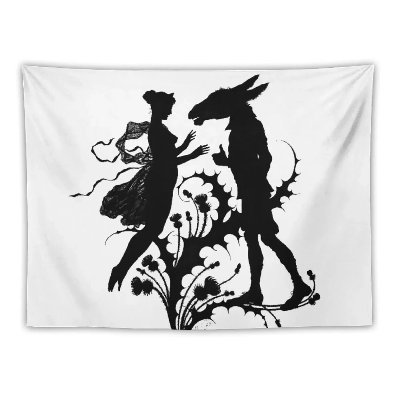 Titania and Bottom Midsummer Silhouette Tapestry Anime Decor Wall Hanging Decor Room Decoration Korean Style Tapestry