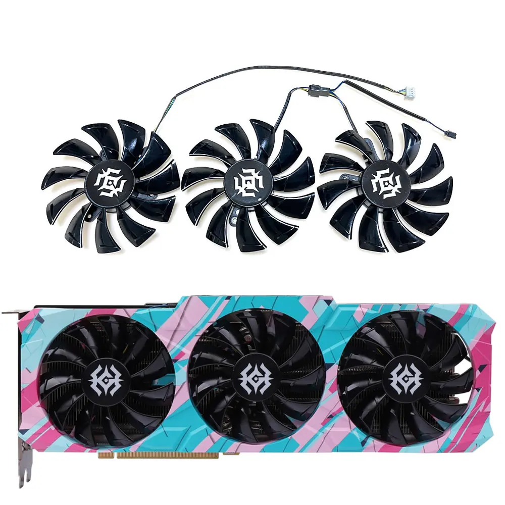 NEW 3FAN/SET RTX 3070、3080 X-GAMING OC FAN，For ZOTAC RTX 3060TI、3070、3070TI、3080、3080TI、3090 X-GAMING OC Video card cooling fan