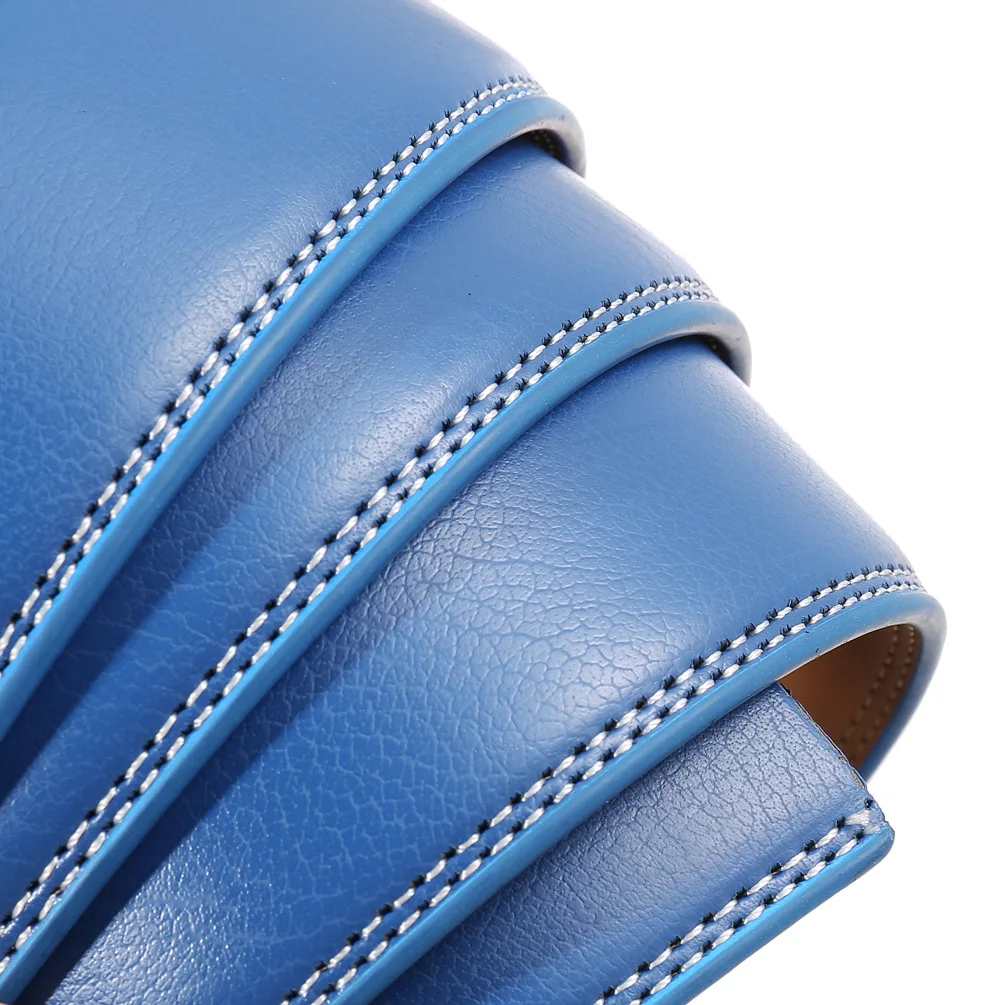 3.5 センチメートル幅本革自動ベルト本体バックルなしストラップバックルなしベルト男性高品質男性ベルト 95-130 センチメートル