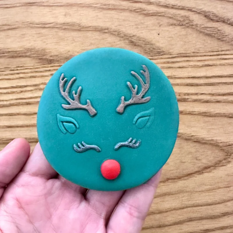 Cookie Decoration Christmas Elk Antlers  Acrylic Cookie Emboss Elk Horn Fondant Stamp Cake Mould tool Baking Tool