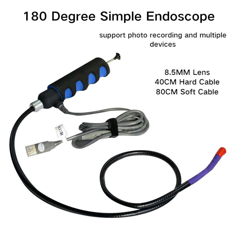 8.5MM 40CM/80CM Articulation Industrial Endoscope 180Degree Rotation Camera With 8LED Lights For Micro USB、Type-C And PC