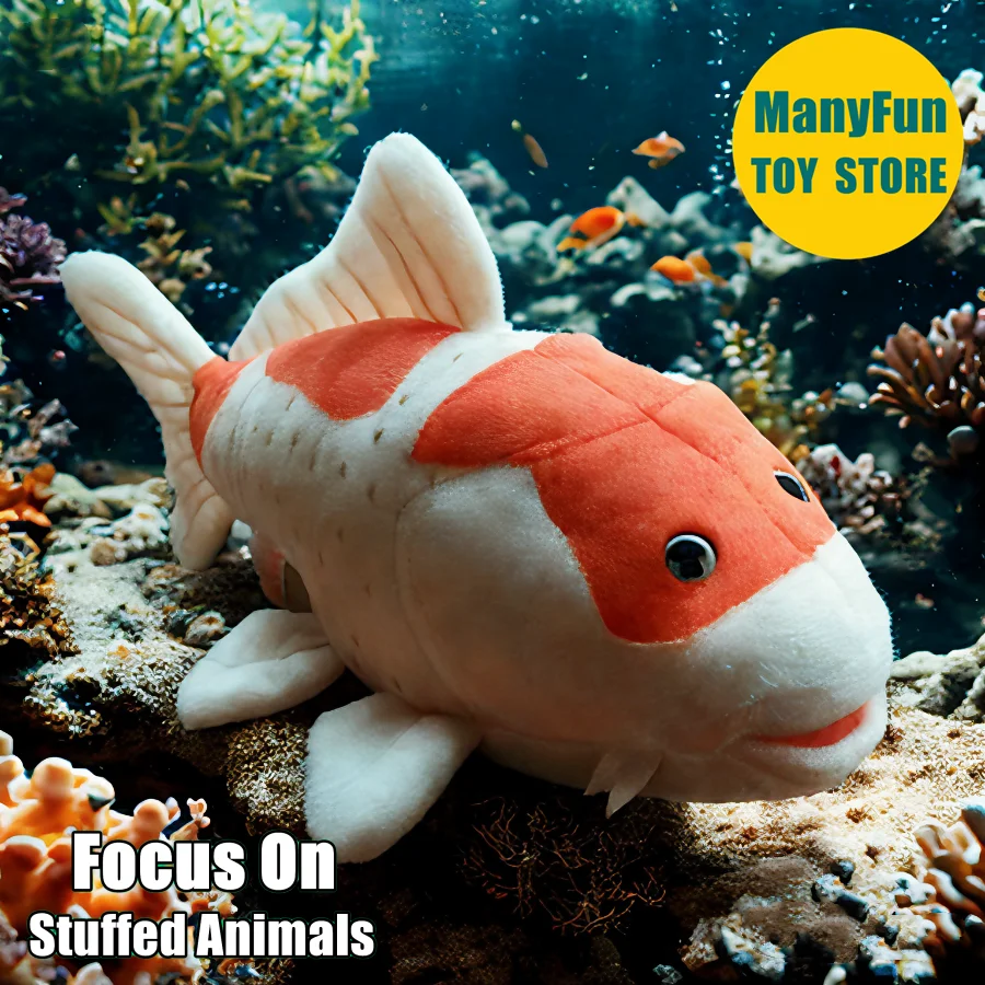 Koi Fish High Fidelity Koi Carp Plushie Fancy Carp Plush Toy Lifelike Koi Stuffed Animal Simulation Doll Toy Collectors