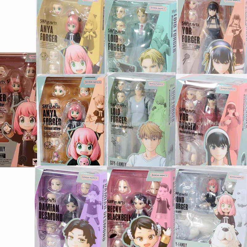 

In Stock Bandai Spot SHF Spy Family Fujay Lloyd Yorania Joint Movable Action Figure Collection Gifts