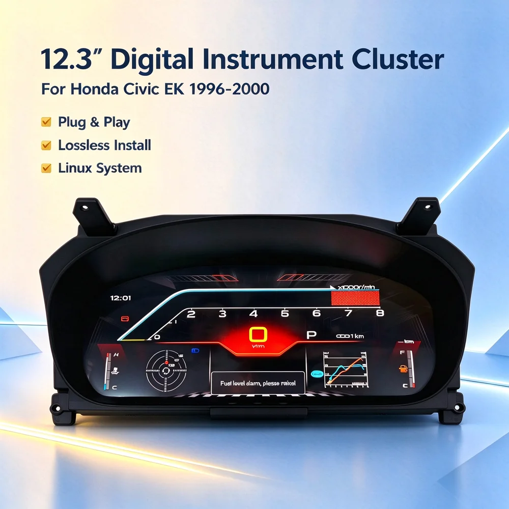 Digital Instrument Cluster For Honda Civic EK 6th 1996~2000 Full LCD Digital Gauge LCD Dashboard Speedometer Virtual Cockpit