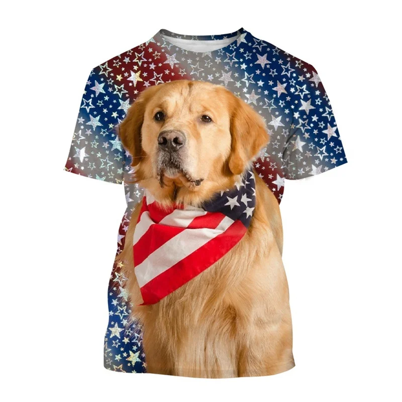 

Hot Sale Golden Retriever 3D Printing T-shirt Fashion Cute Dog Graphics T Shirts Men Women Casual Short Sleeve Tops Summer Tees