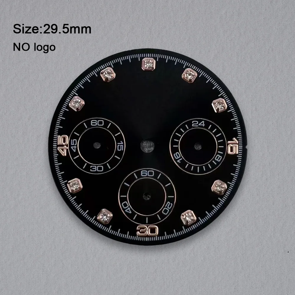 No Logo 29.5mm Diamond Blank Dial No Luminous For VK63 Movement Custom Logo Watch Dials Hands Accessories Repair Tools