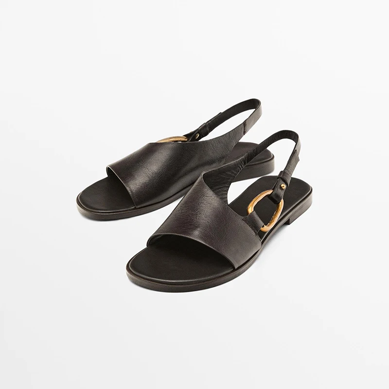 

Sexy Roman Sle Flat Bot Sandals Women's Leather Slip-On Flats Comfortable Spring Summer New Arrival Footwear by you