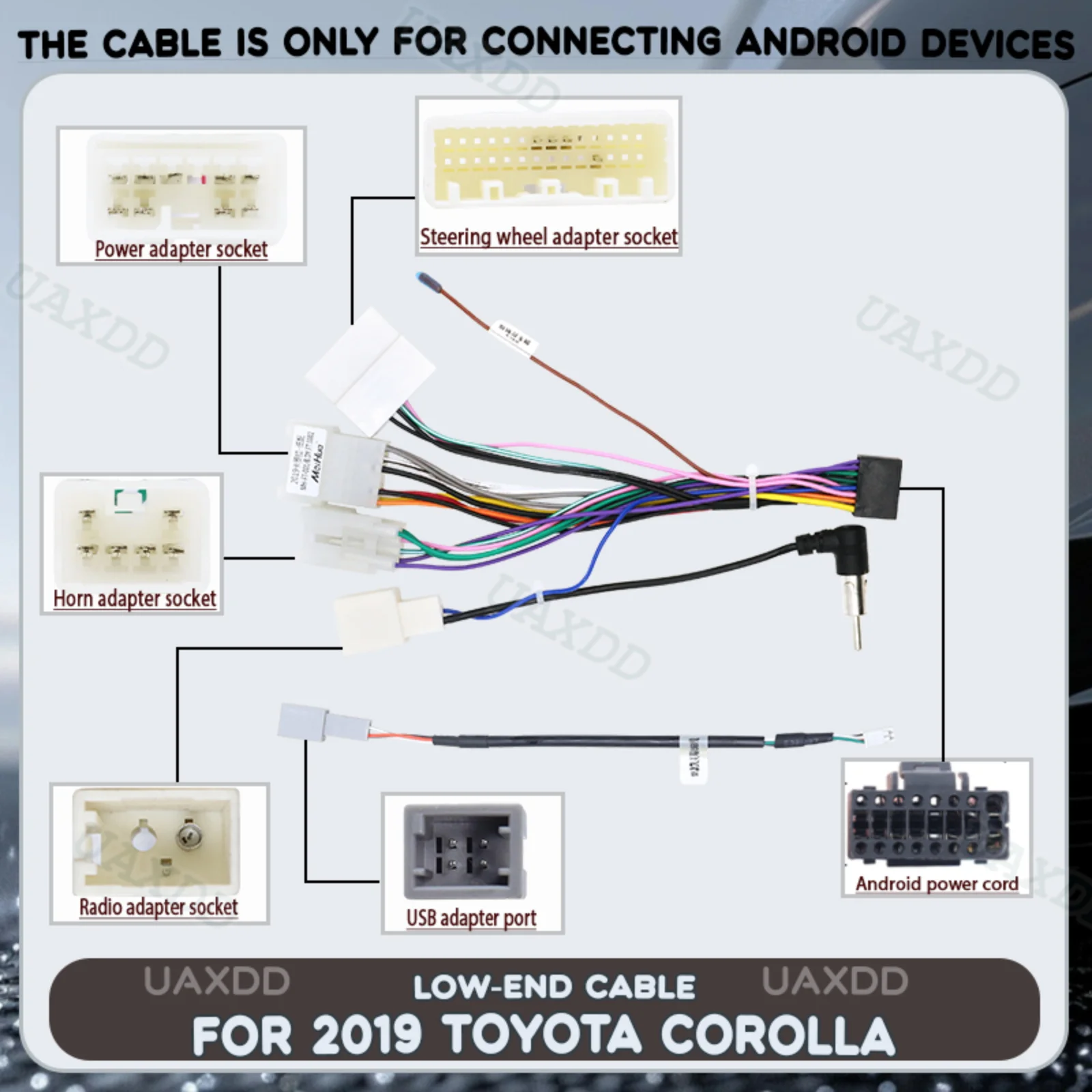 FOR TOYOTA 2019 Corolla Automotive CD UAXDD 2Din Car Cable Cord Lead Flex Wire Electric Current Low End Line
