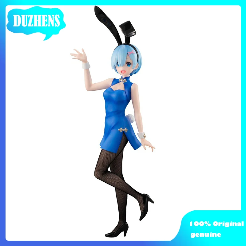 100% Original:Anime Re:Zero REM chi-pao Bunny Girl 30cm PVC Action Figure Anime Figure Model Toys Figure Collection Doll Gift