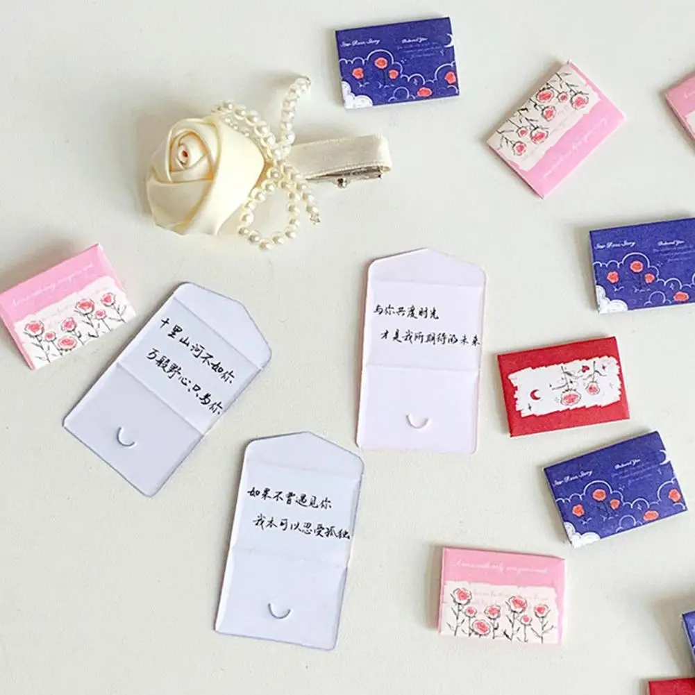 Small Greeting Cards Colorful Note Cards Colorful Mini Love Letter Set with Heart Stickers Envelopes for Valentine's Day