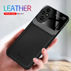 Business Acrylic Splice Leather Case For Honor 200 Pro 5G Soft TPU Frame Protect Fundas On Honor200 Honar Honer 200 Pro 200Pro