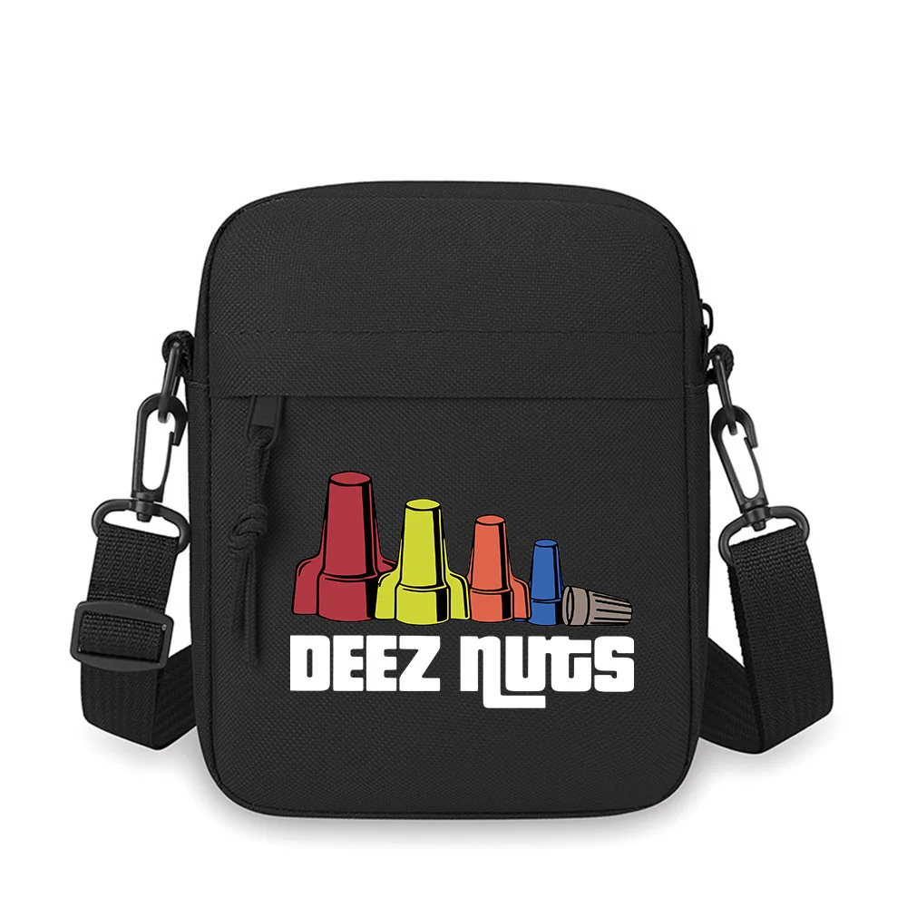 

Connectors with the phrase DEEZ NUTS. Men Crossbody Bag Single Shoulder Women Cartoon Anime Film Printing Design Unisex