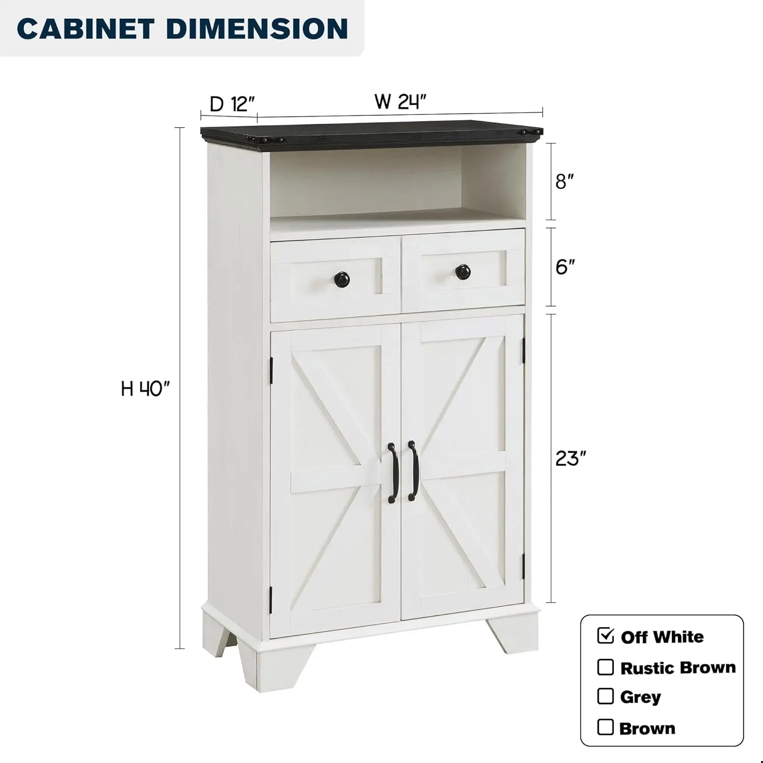 Floor Cabinet, Farmhouse Bathroom Storage Cabinet, 24