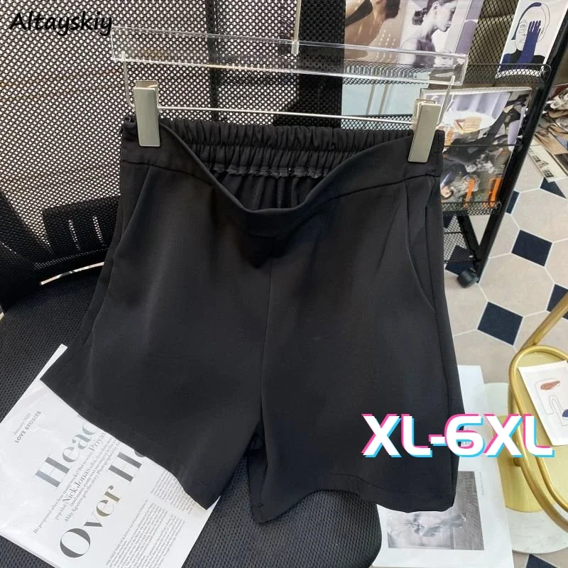XL-6XL Pantaloncini a gamba larga Donna Basic Summer Bottoms Vita alta Street Loose Office Lady Temperamento All-match Chic Popolare Ins Hot